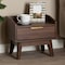 Baxton Studio Lena Mid-Century Walnut Brown Finished 1-Drawer Wood Nightstand 157-9537 - alternate 8